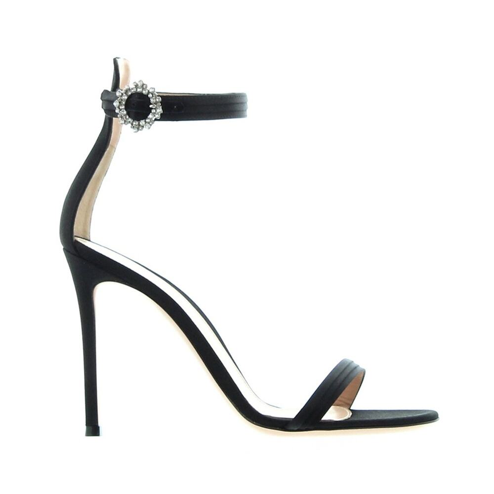 Gianvito Rossi Ava Crystal Rhinestone Satin Heels